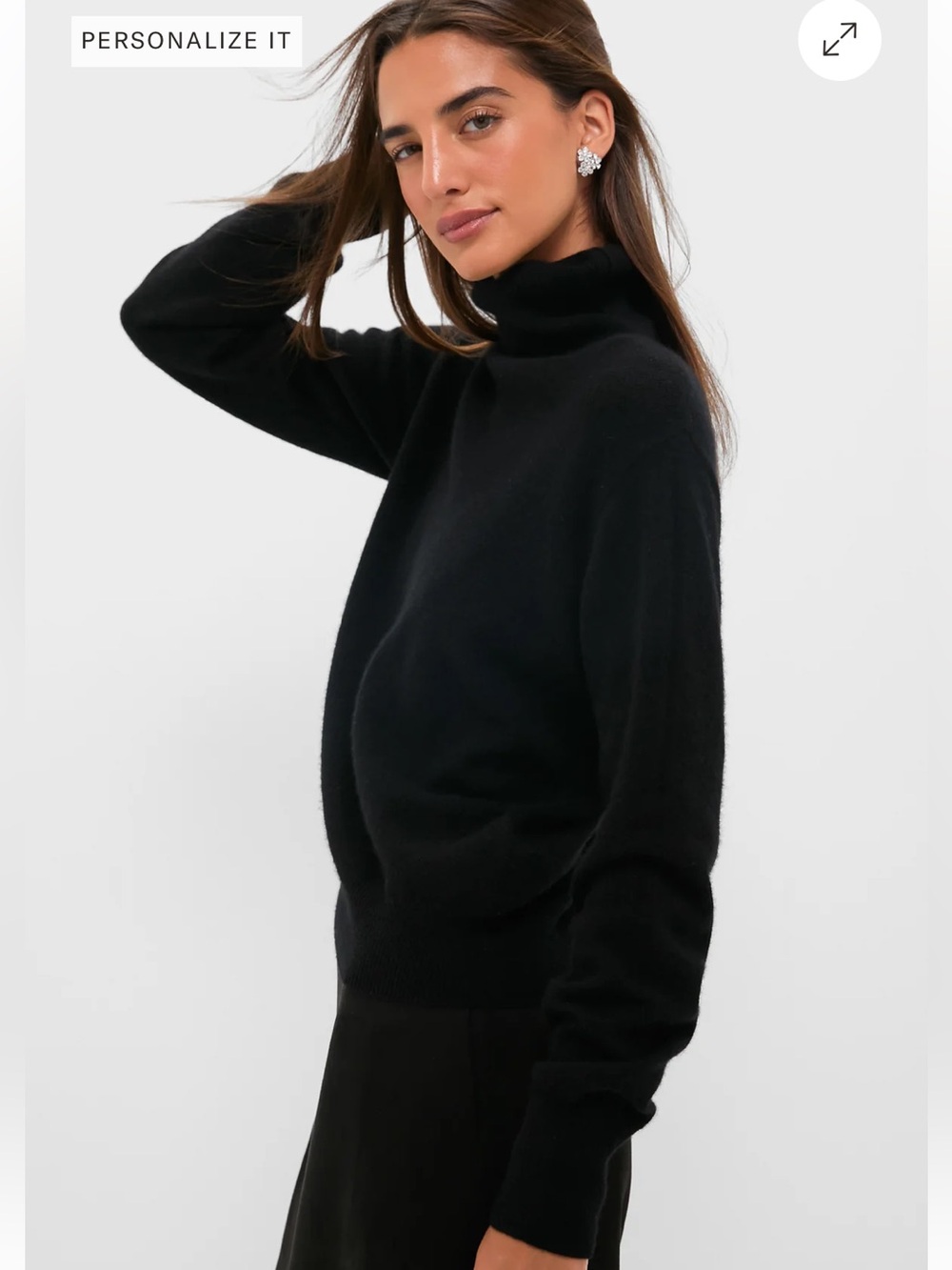 Tuckernuck cashmere Black Turtleneck Cashmere-Blend Sweater